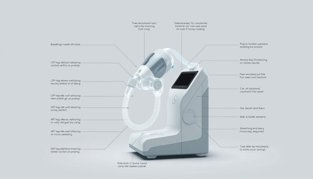 睡眠呼吸機使用示意圖